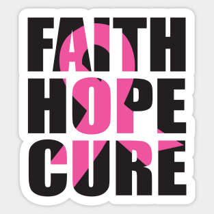 faith hope cure gift, Breast Cancer Awareness ribbon month 2022 Sticker